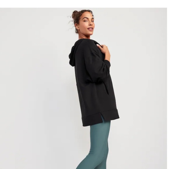NWT OLD NAVY Oversized Live-In French-Terry Tunic HoodieBlack Jack - Picture 4 of 5